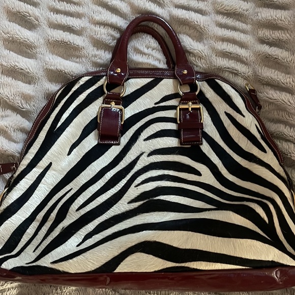 Guia’s Zebra Hair and Red Leather Bag - Picture 2 of 5